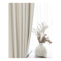 Nordic Woven Draped Curtains - Cream White