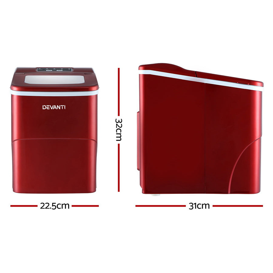 Portable Ice Cube Maker Machine 2L - Red