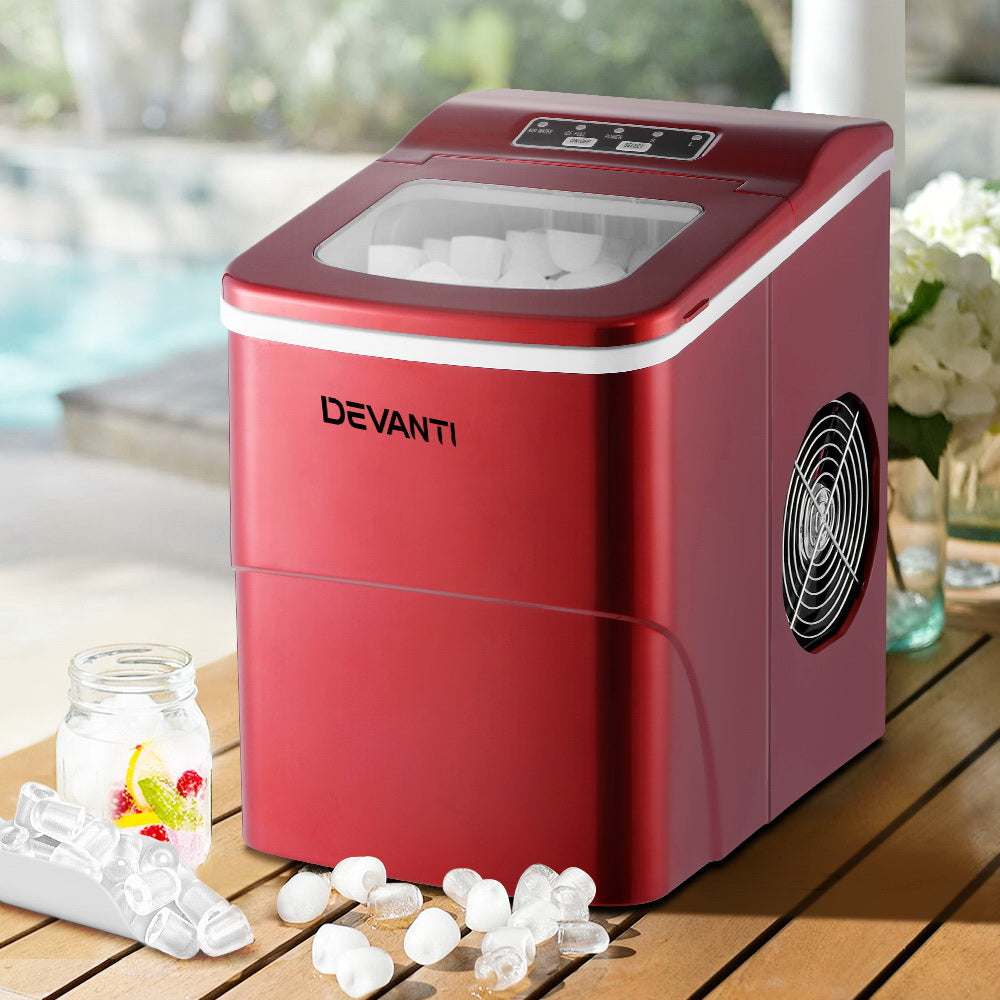 Portable Ice Cube Maker Machine 2L - Red