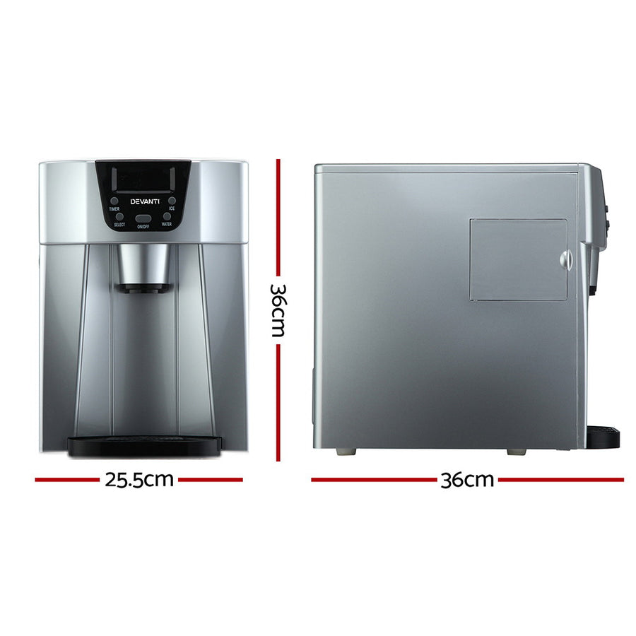 2 Litre Portable Ice Cuber Maker & Water Dispenser - Silver