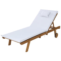 Sun Lounge Wooden Lounger Day Bed - White