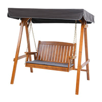 Swing Chair Wooden Garden Bench Canopy 2 Seater Outdoor Furniture