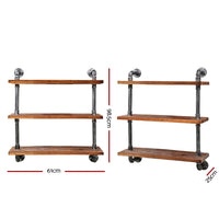 Display Shelves Wall Brackets Bookshelf Industrial DIY Pipe Shelf Rustic