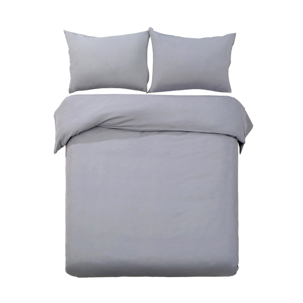 Quilt Cover Set Classic Grey - Super King