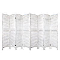 Room Divider Screen 8 Panel Privacy Wood Dividers Stand Bed Timber White