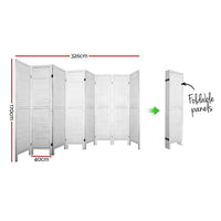 Room Divider Screen 8 Panel Privacy Wood Dividers Stand Bed Timber White