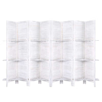 Room Divider Screen 8 Panel Privacy Foldable Dividers Timber Stand Shelf