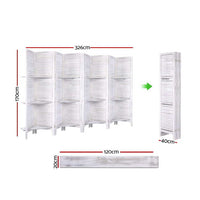 Room Divider Screen 8 Panel Privacy Foldable Dividers Timber Stand Shelf