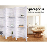 Room Divider Screen 8 Panel Privacy Foldable Dividers Timber Stand Shelf