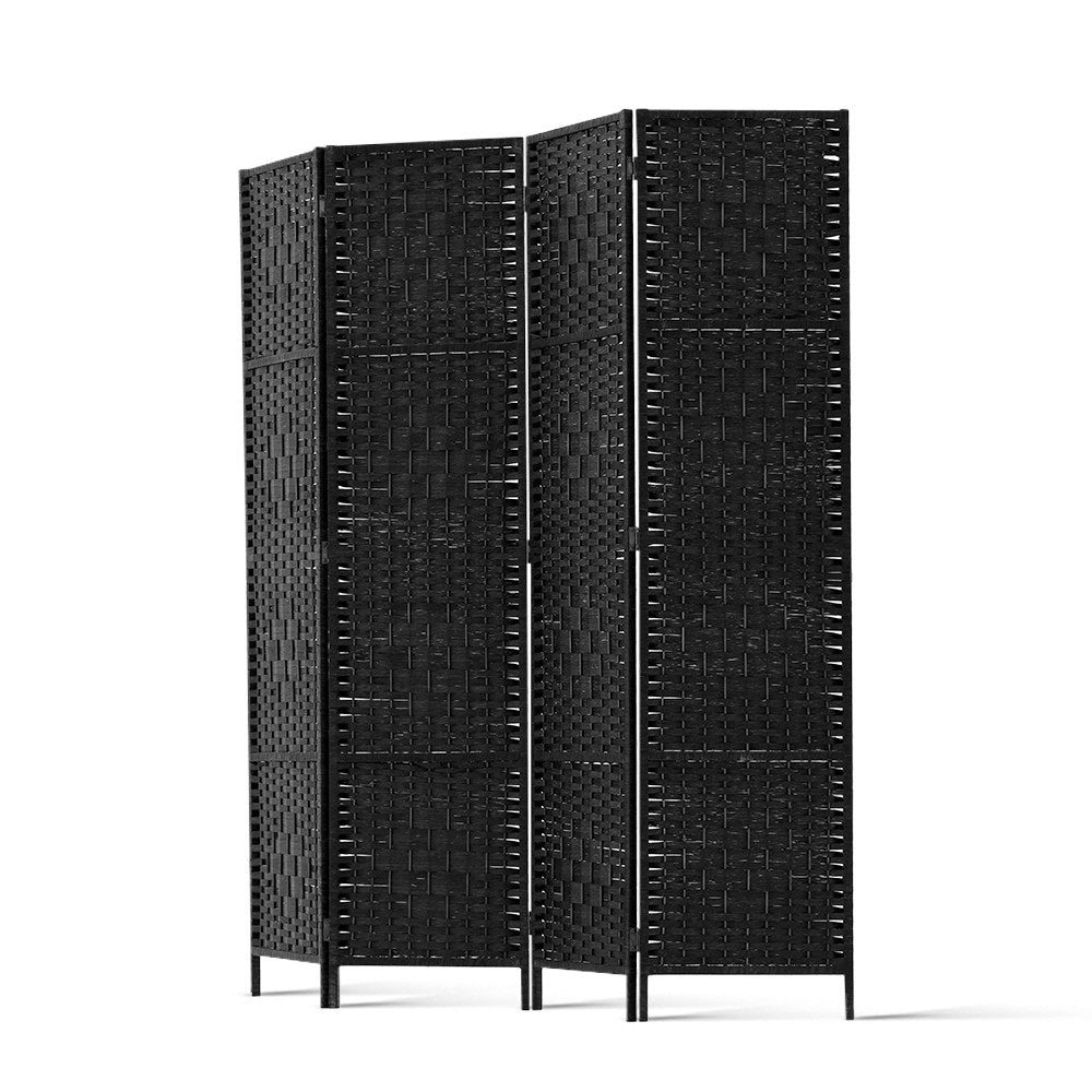 4 Panel Room Divider Screen Privacy Timber Foldable Dividers Stand Black