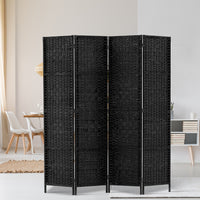 4 Panel Room Divider Screen Privacy Timber Foldable Dividers Stand Black