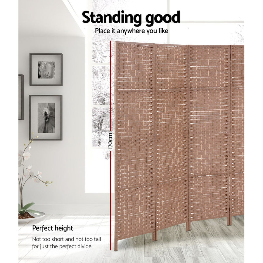 6 Panel Room Divider Screen Privacy Timber Foldable Dividers Stand Natural