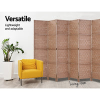 6 Panel Room Divider Screen Privacy Timber Foldable Dividers Stand Natural