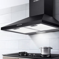 Pyramid Range Hood Rangehood 600mm 60cm Kitchen Canopy Black