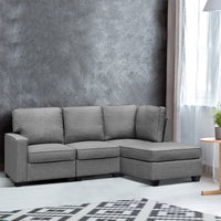 4 Seater Sofa Lounge Set - Fabric Grey