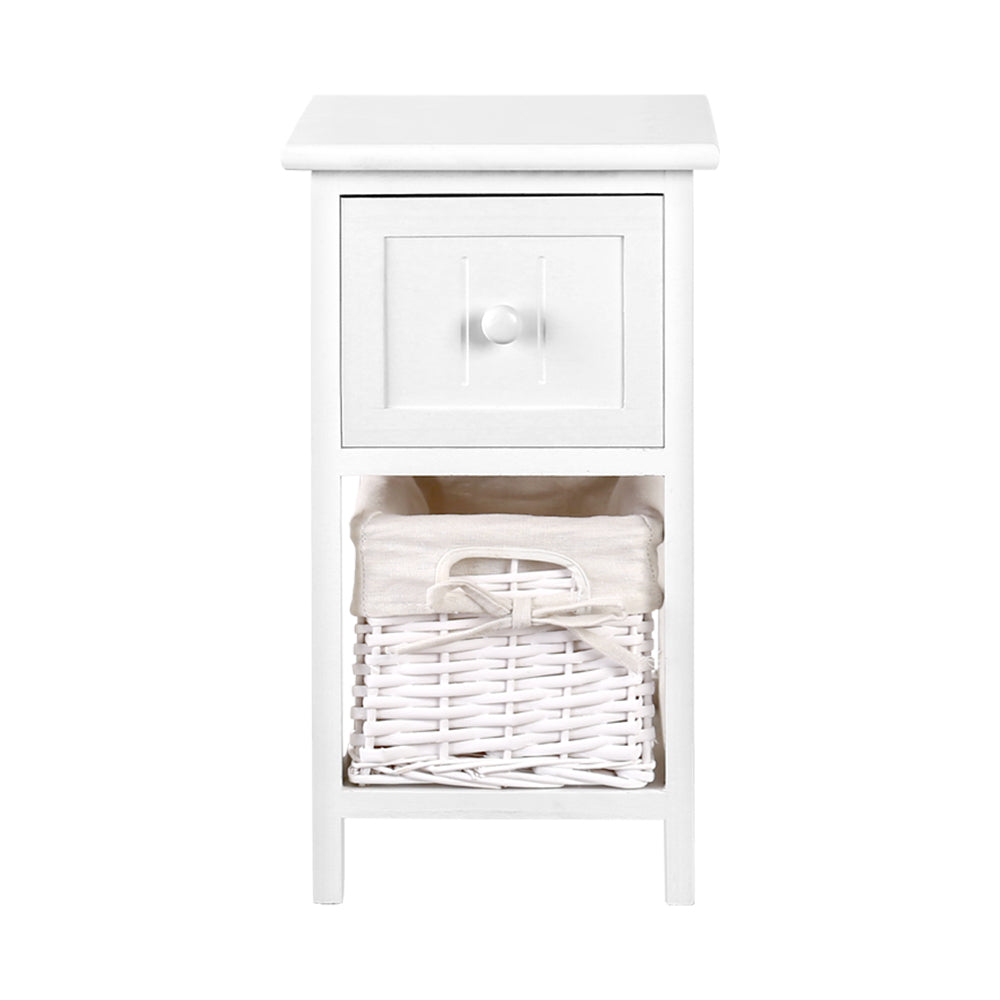 Bedside Table 2pc - White