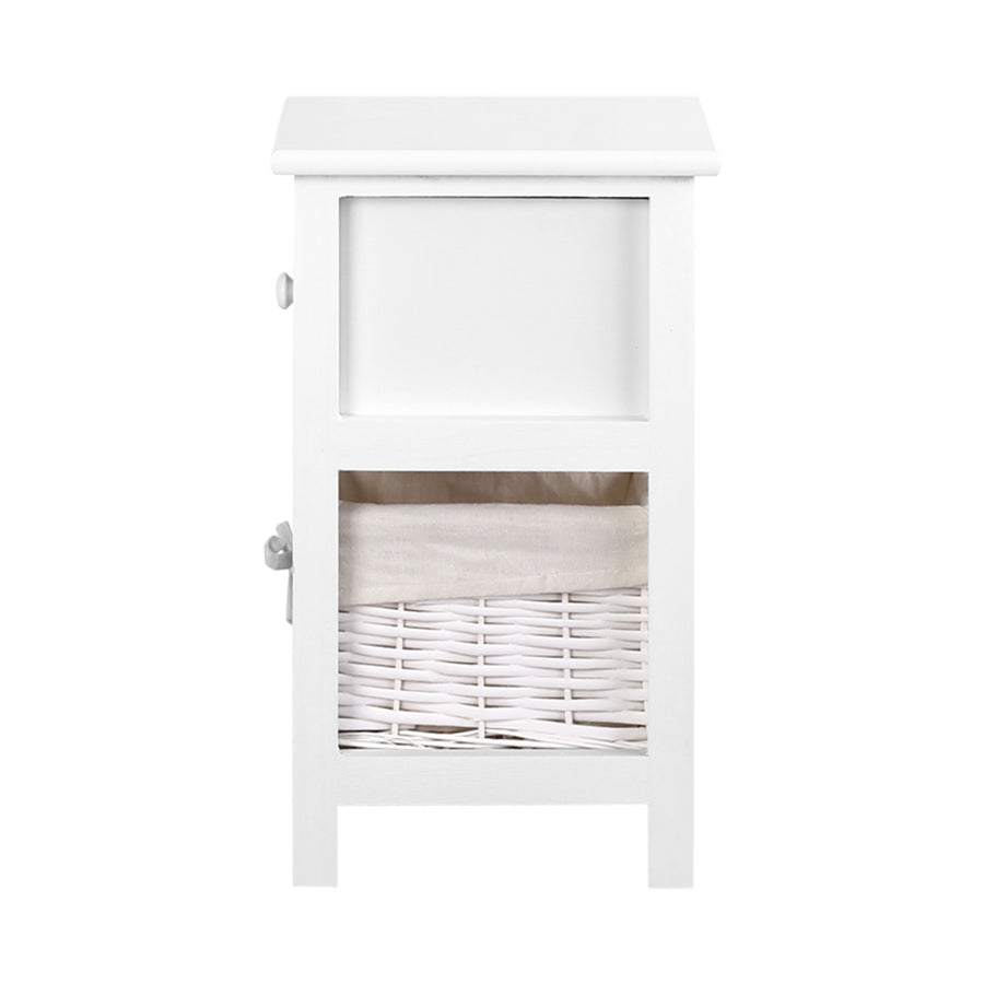 Bedside Table 2pc - White