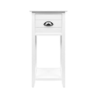 Bedside Table Nightstand Drawer Storage Cabinet Lamp Side Shelf White