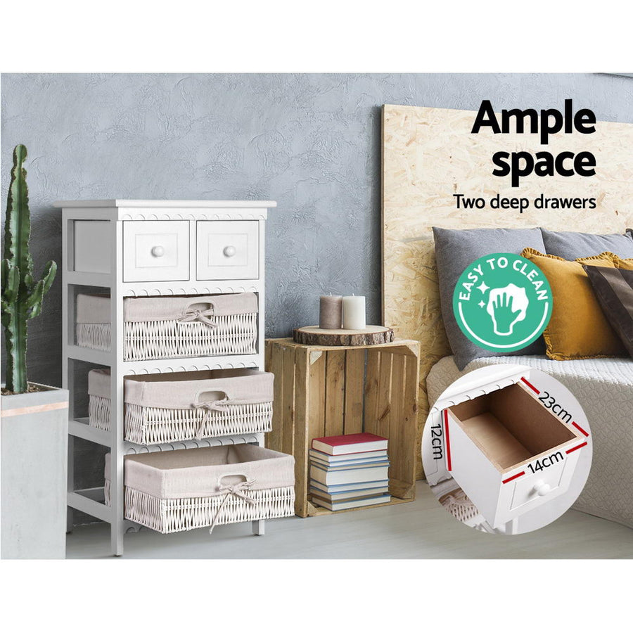 3 Basket Storage Drawers - White