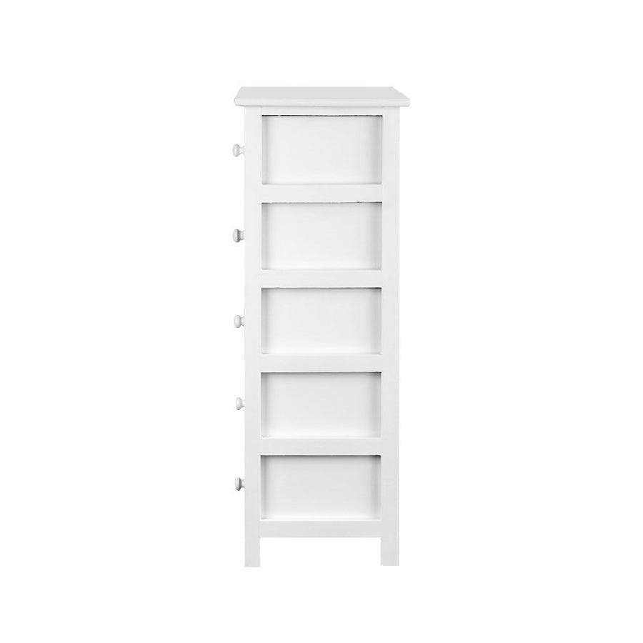 5 Basket Storage Drawers - White