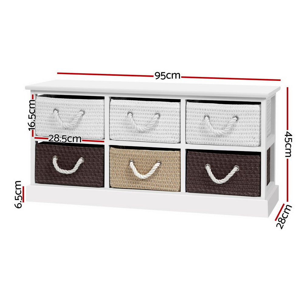 Storage Bench / Shoe Organizer - 6 Drawers
