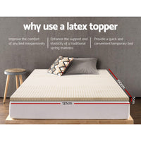 Pure Natural Latex Mattress Topper 7 Zone 5cm Double