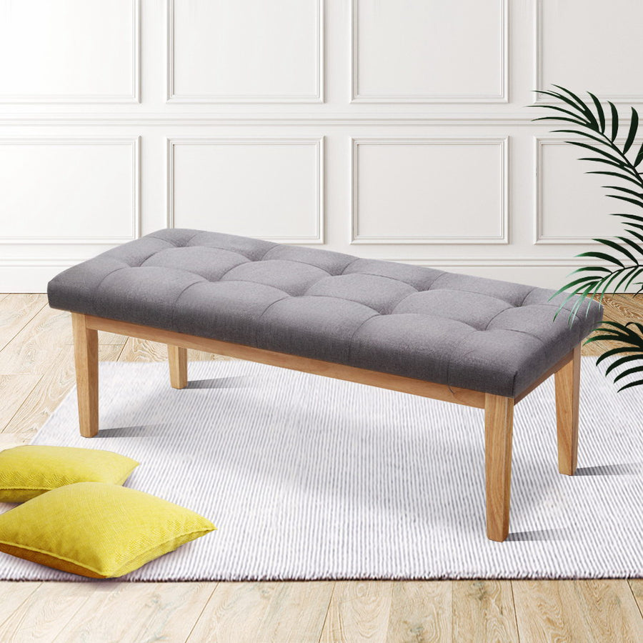 Ottoman Upholstered Fabric Bench - 120cm