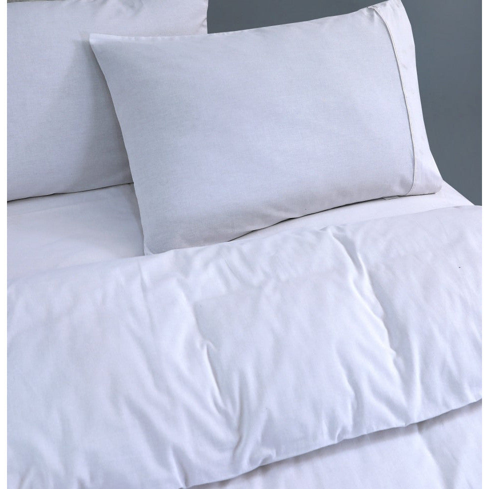 100% Egyptian Cotton Vintage Washed 500TC White King Single Quilt Cover Set