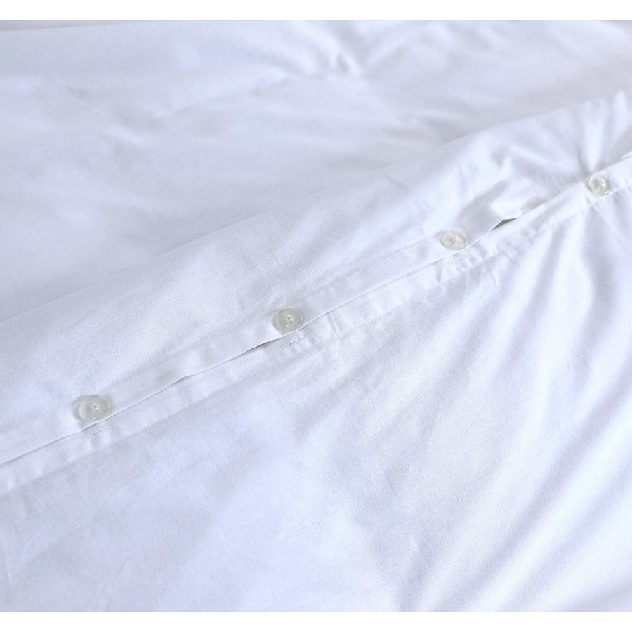 100% Egyptian Cotton Vintage Washed 500TC White Super King Quilt Cover Set