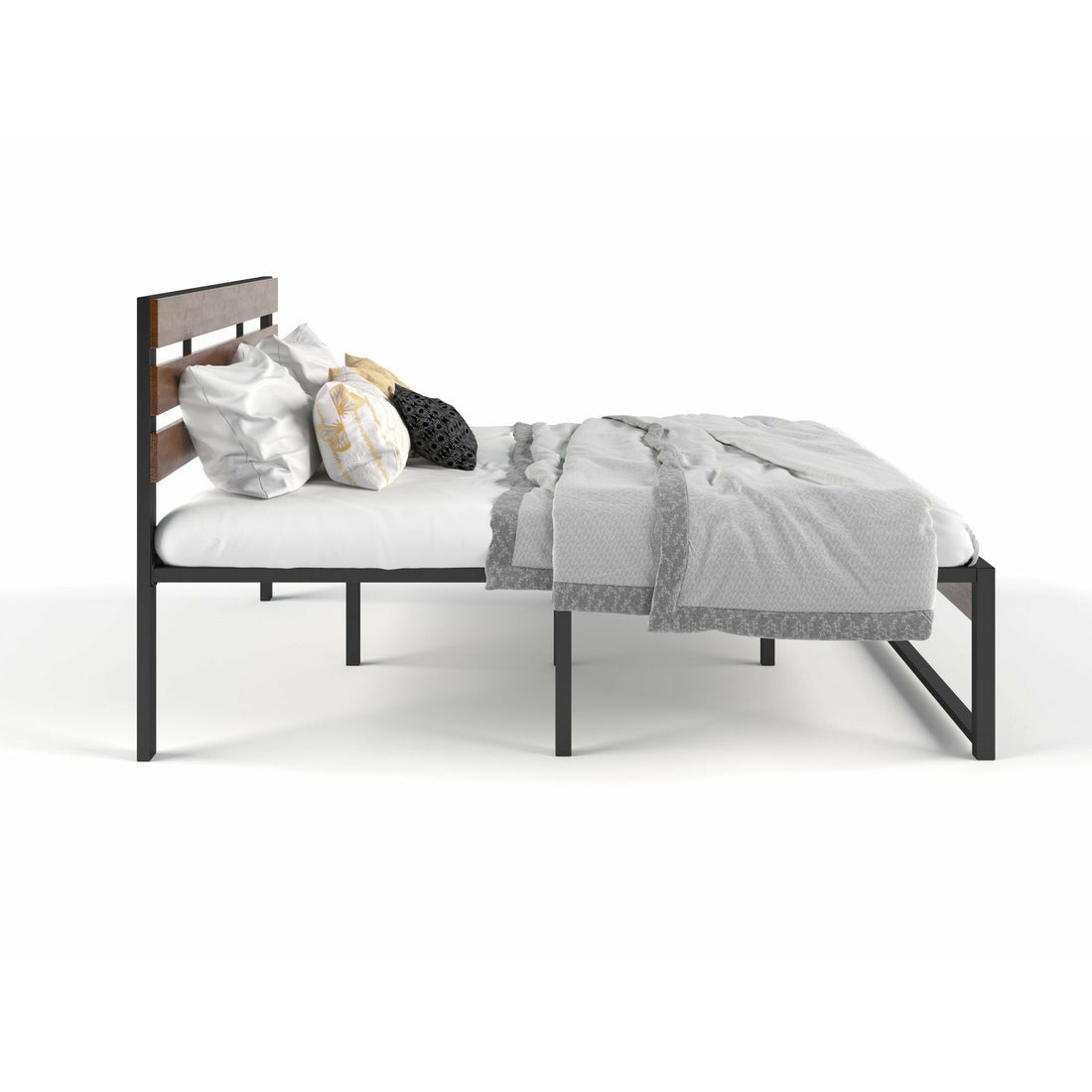 Wooden and Metal Bed Frame - King