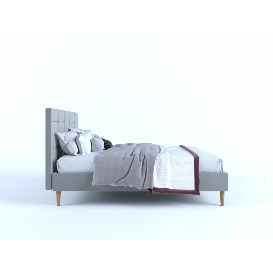 Stone Grey Fabric Bed Frame - Queen