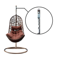 Hanging Basket Egg Chair Outdoor Wicker Rattan Patio Garden - Brown and Coffee