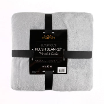Plush Blanket Throw Warm Soft Super Large - Light Grey