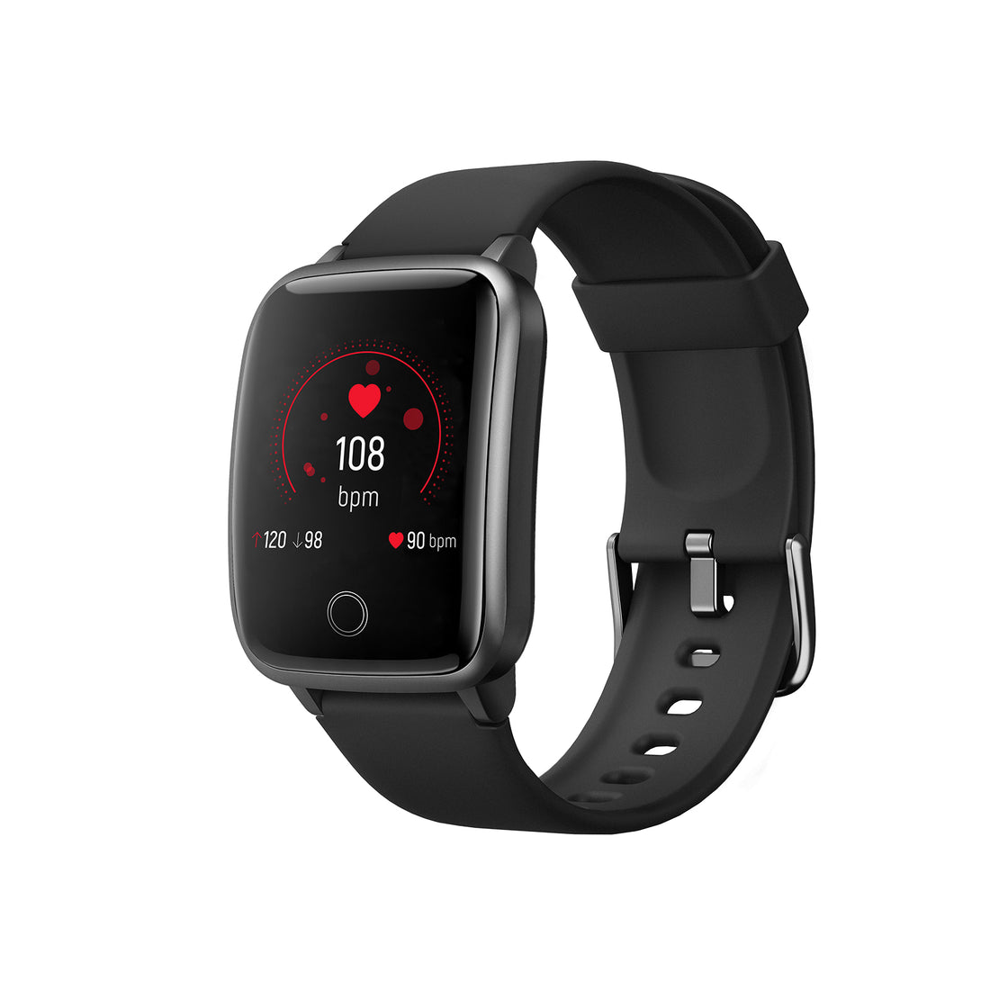 Smart Watch Bluetooth Heart Rate Monitor Waterproof LCD Touch Screen - Black