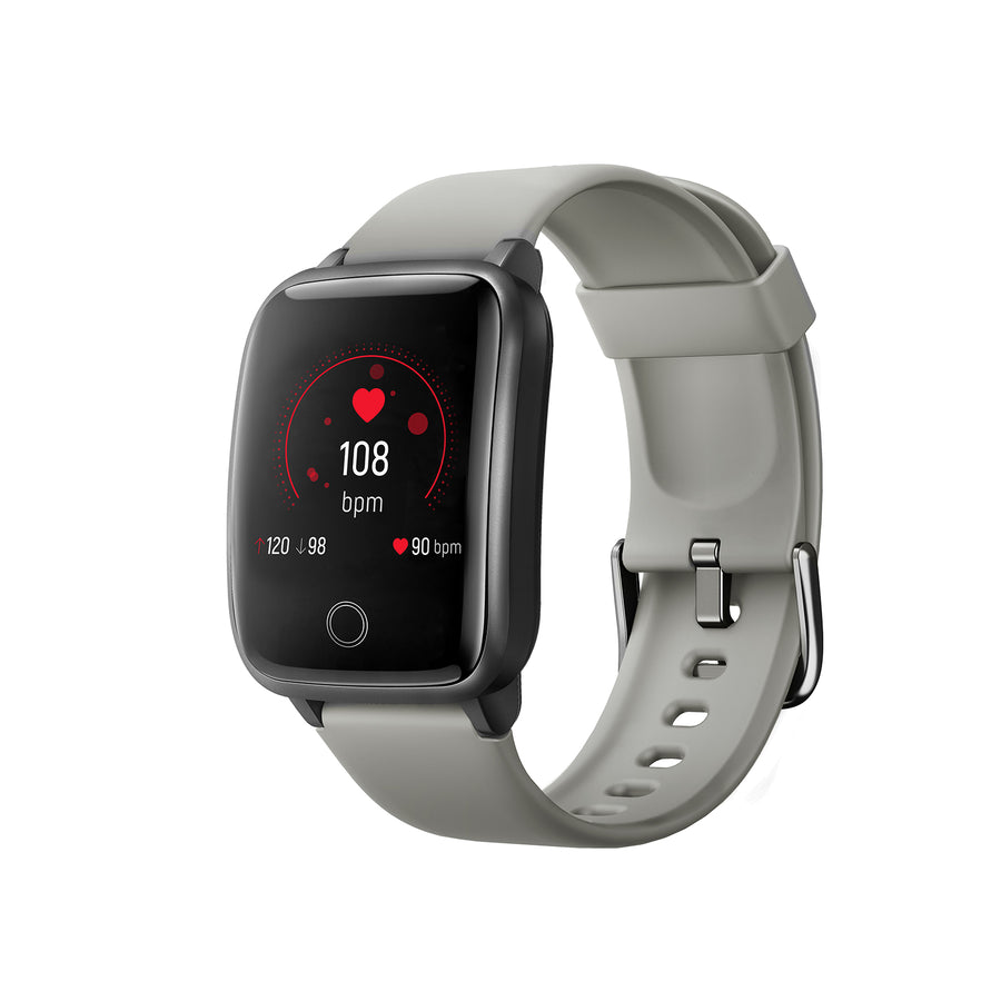 Smart Watch Bluetooth Heart Rate Monitor Waterproof LCD Touch Screen - Silver Grey