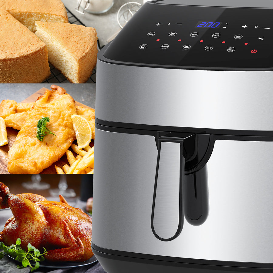 11.5 Litre Air Fryer Multifunctional LCD Digital Display - Silver