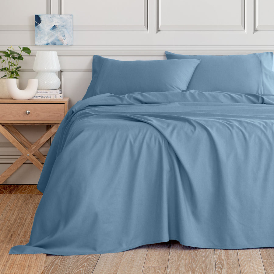 Royal Comfort 3000 Thread Count Bamboo Cooling Sheet Set - King - Denim