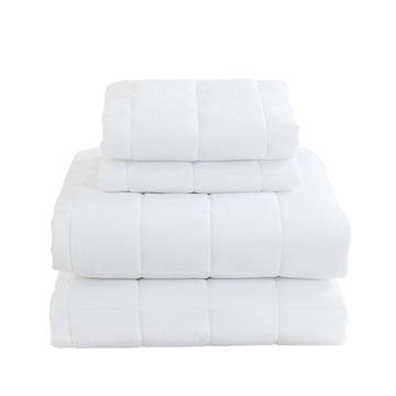 Coverlet Set Bedspread Soft Touch Easy Care Breathable 3 Piece Set - Queen - White