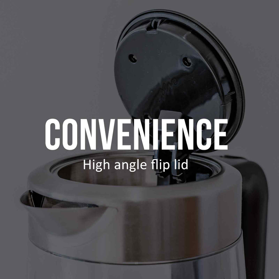 Cool Touch Stainless Steel LED Glass Kettle Dual Wall 1.7L