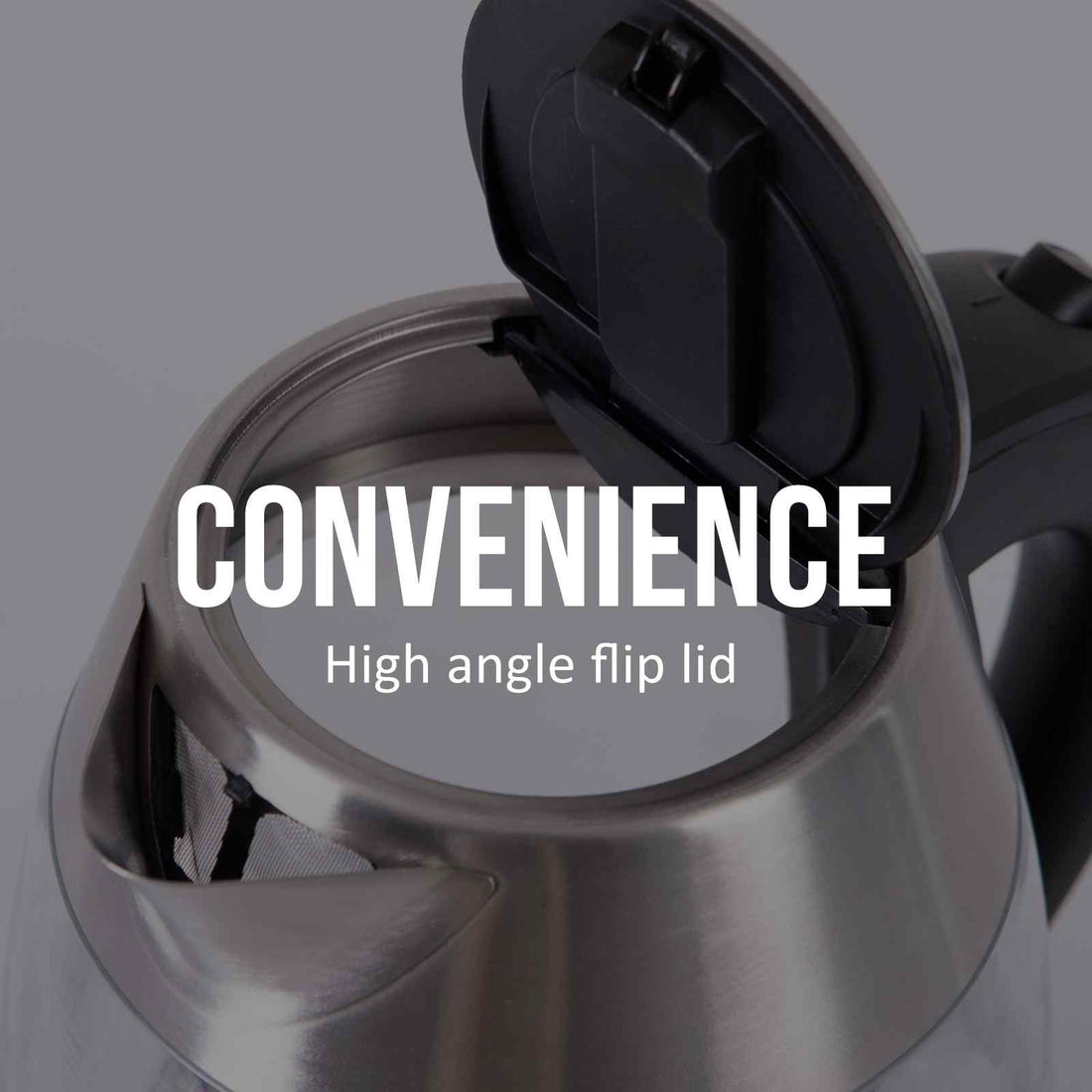 Cool Touch Slimline Stainless Steel Blue LED Glass Kettle 1.7L