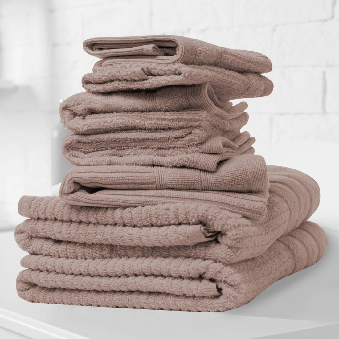 Eden Egyptian Cotton 600GSM 8 Piece Luxury Bath Towels Set - Rose