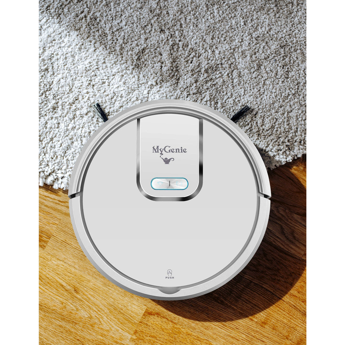 WI-FI GMAX Robotic Vacuum Cleaner Mop App Control Dry & Wet Auto Robot - White