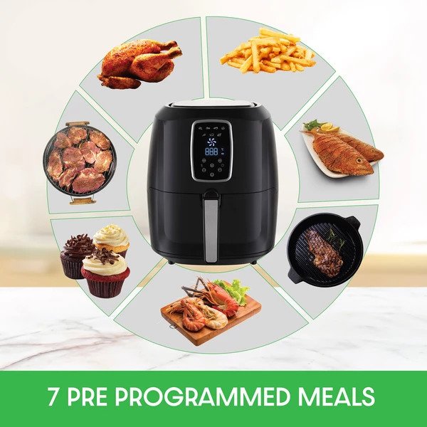 7 Litre Digital Air Fryer Black LED Display