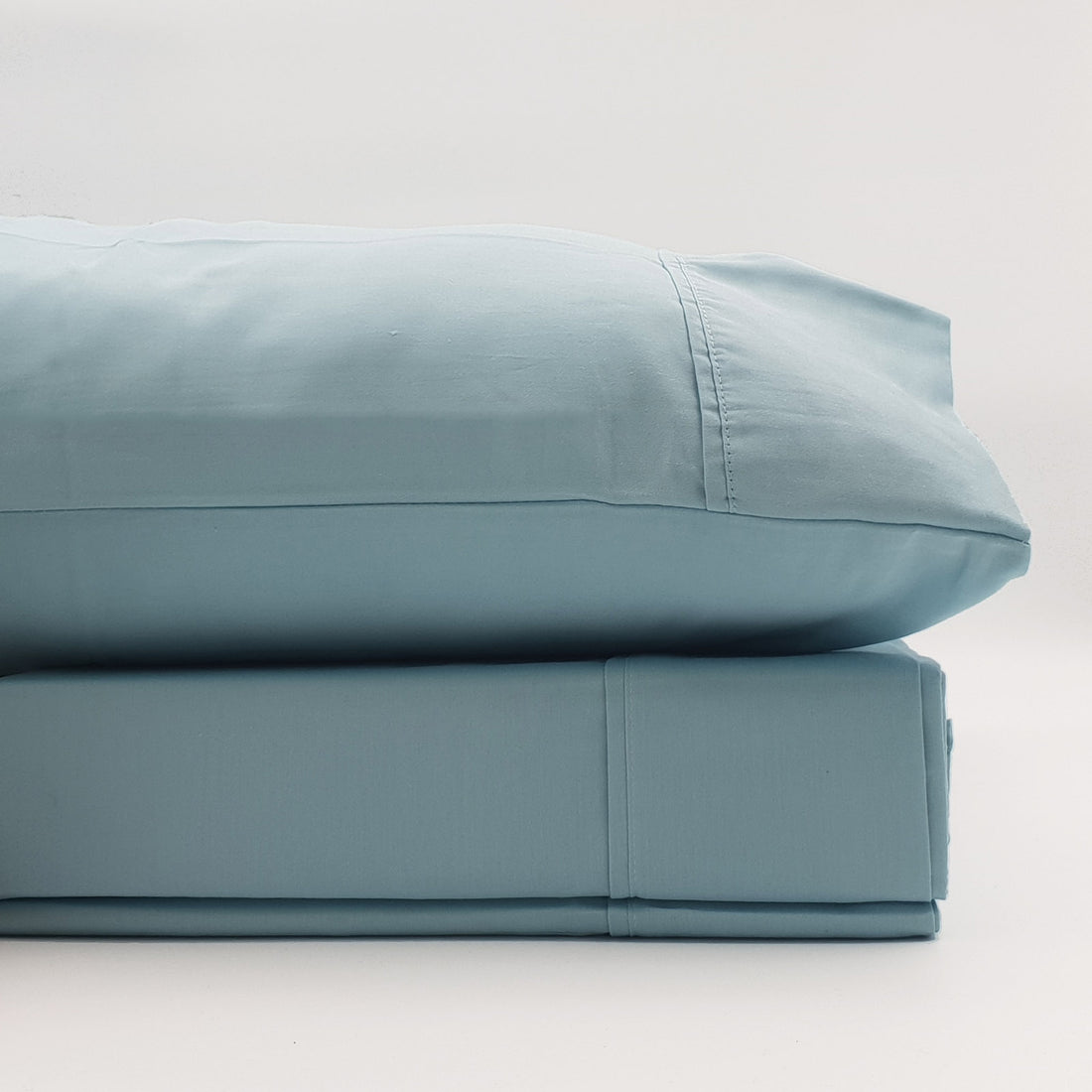 1500 Thread Count Pure Soft Cotton Blend Flat & Fitted Sheet Set Mist King
