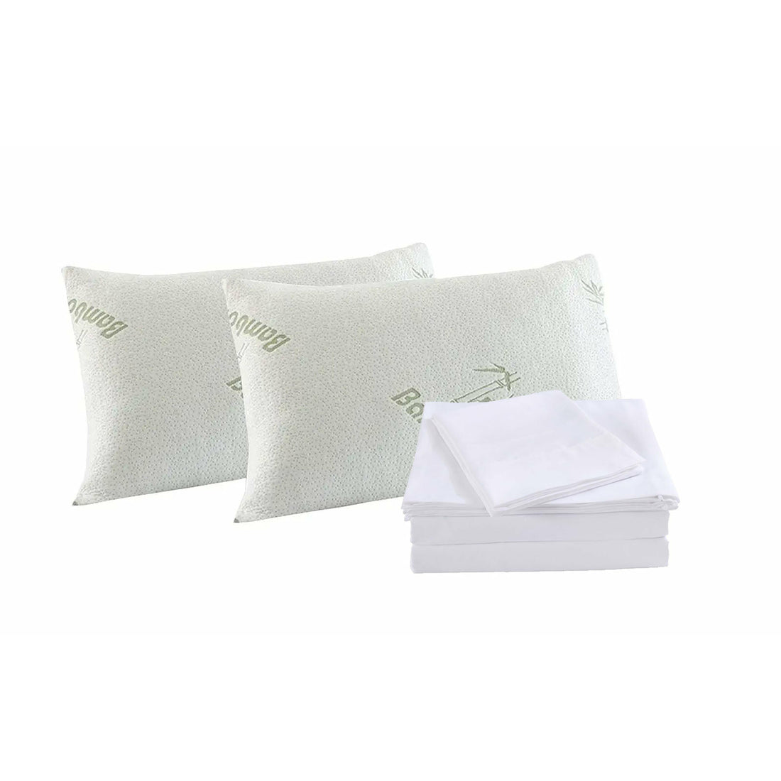 Bamboo Blend Sheet Set 1000TC and Pillows 2 Pack Ultra Soft - White King