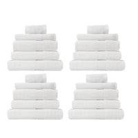 20 Piece Cotton Bamboo Towel Bundle Set 450GSM - White