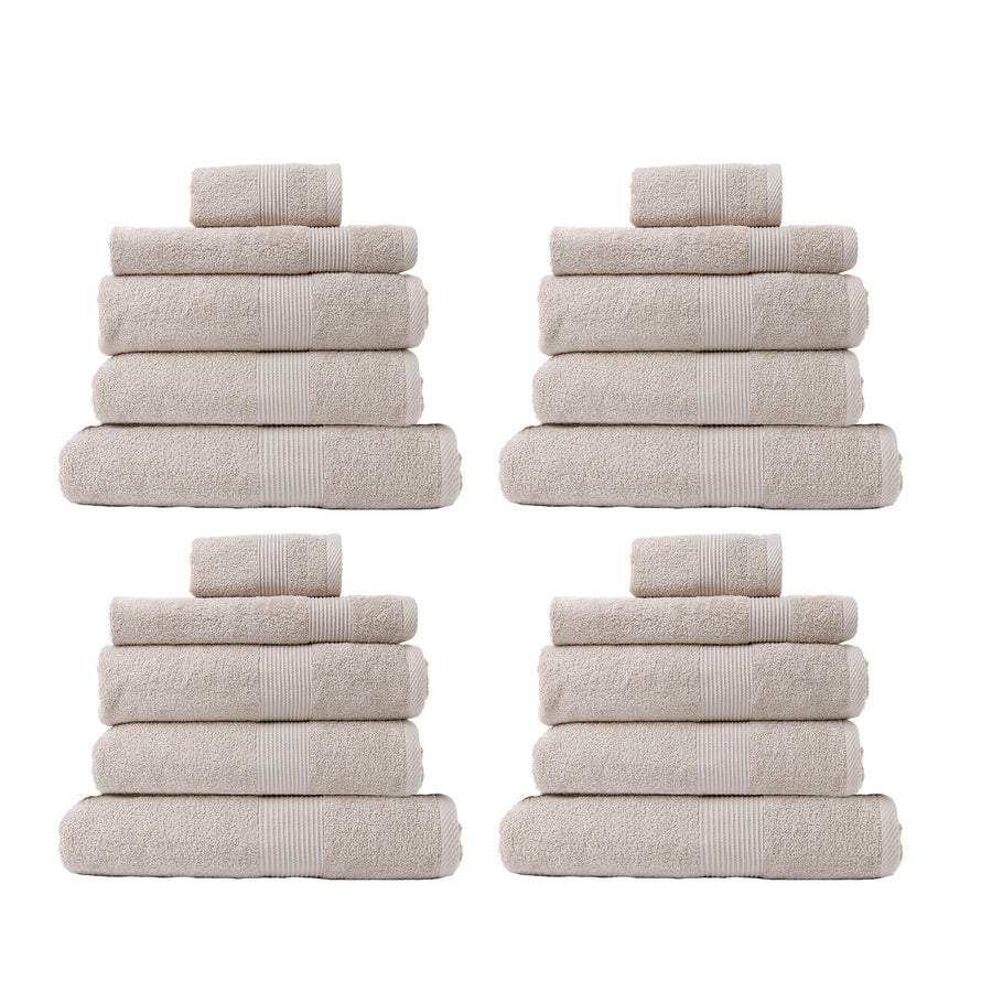 20 Piece Cotton Bamboo Towel Bundle Set 450GSM - Beige