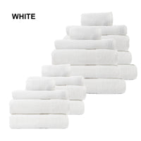 18 Piece Cotton Bamboo Towel Bundle Set 450GSM - White