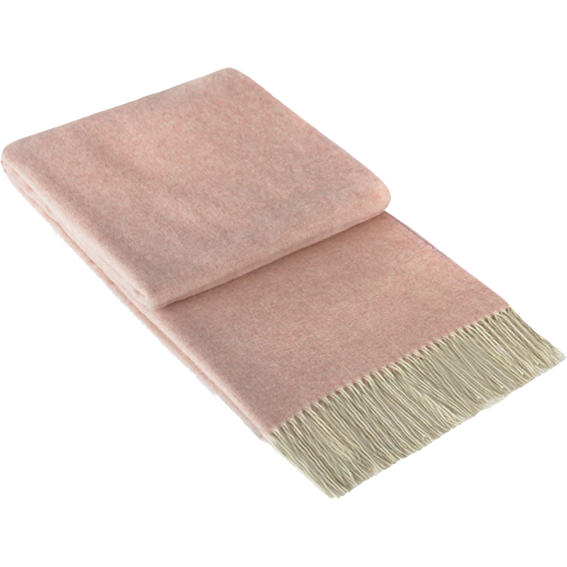 Kensington Throw - 10% Cashmere/ 90% Super Fine Merino Wool - Blush