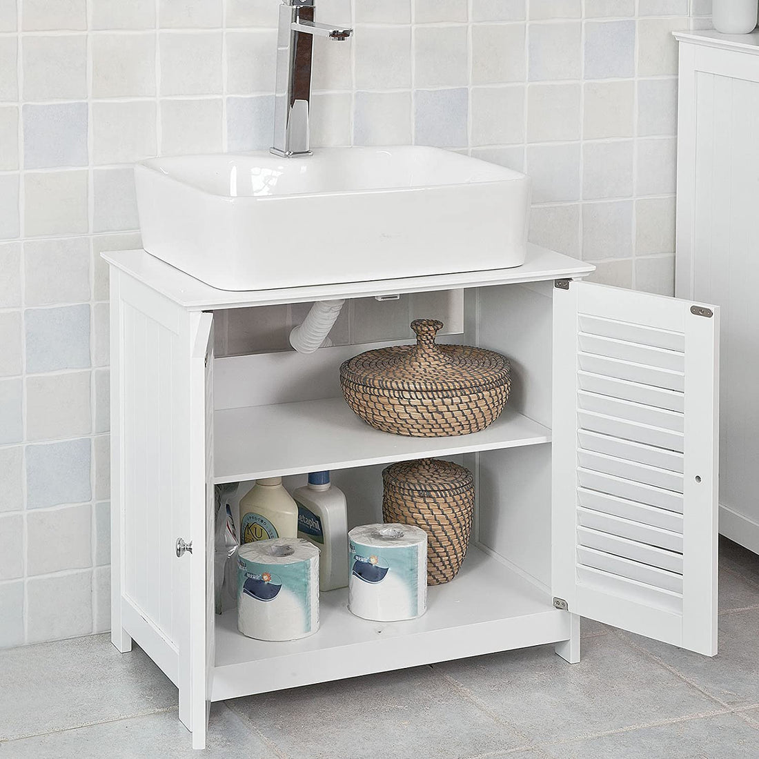 White Bathroom Basin Cabinet